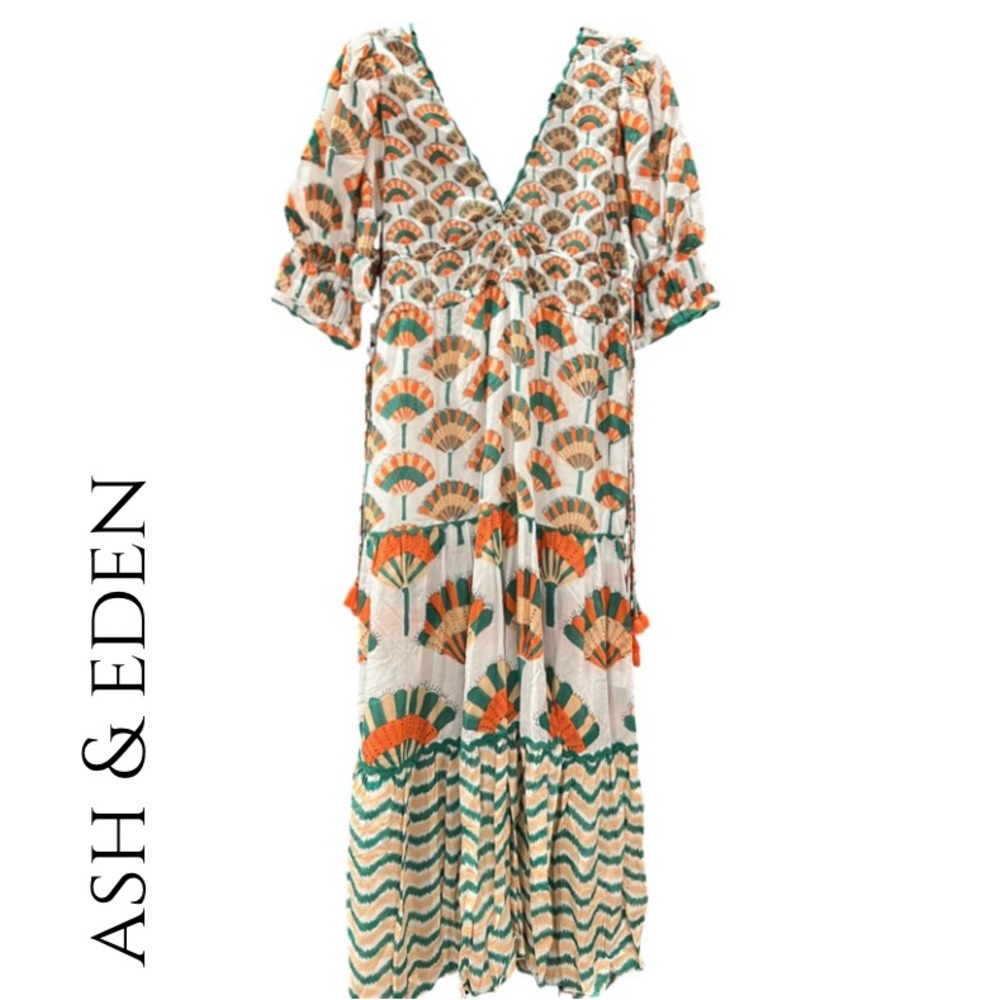 Ash & Eden Patterned Maxi Dress - NEW